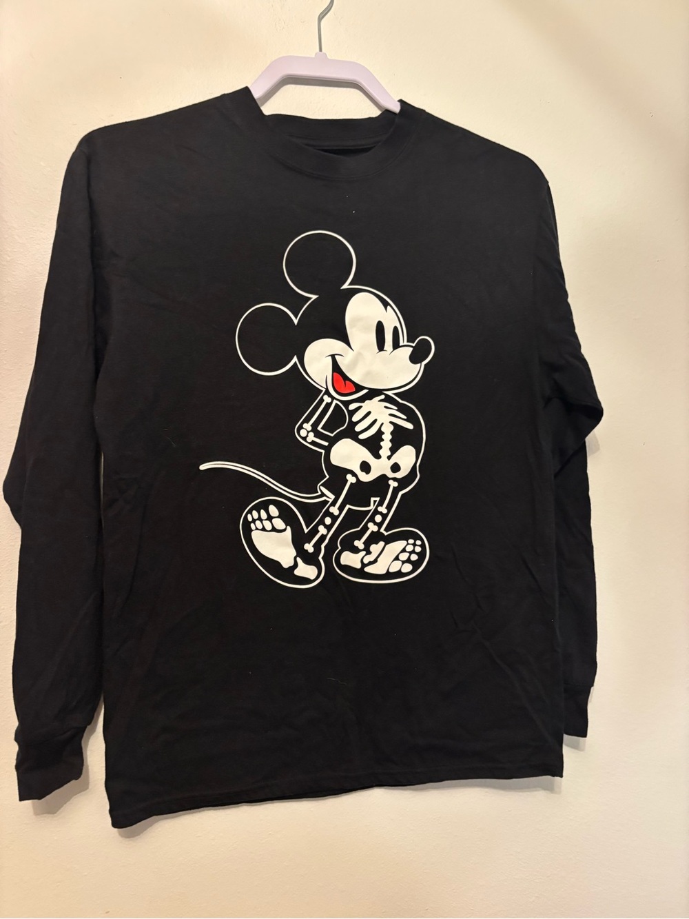 Halloween Mickey Mouse Skeleton Black Long Sleeve